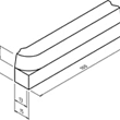 Inrit Perronband 13-15x25x75 cm rechts vb Grijs